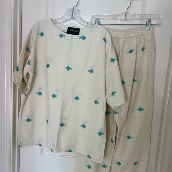 El Huarache 100% cotton casual pant suit. Cottage and grandma core vintage look - Picture 7 of 16